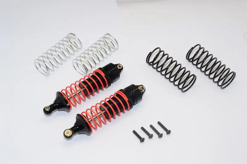 Traxxas Rustler Vxl & Craniac Aluminum Front Adjustable Spring Damper With Aluminum Ball Top & Ball Ends (1.3Mm, 1.5Mm, 1.7Mm Coil Spring & 4Mm Thick Shaft) - 1Pr Set Black 1