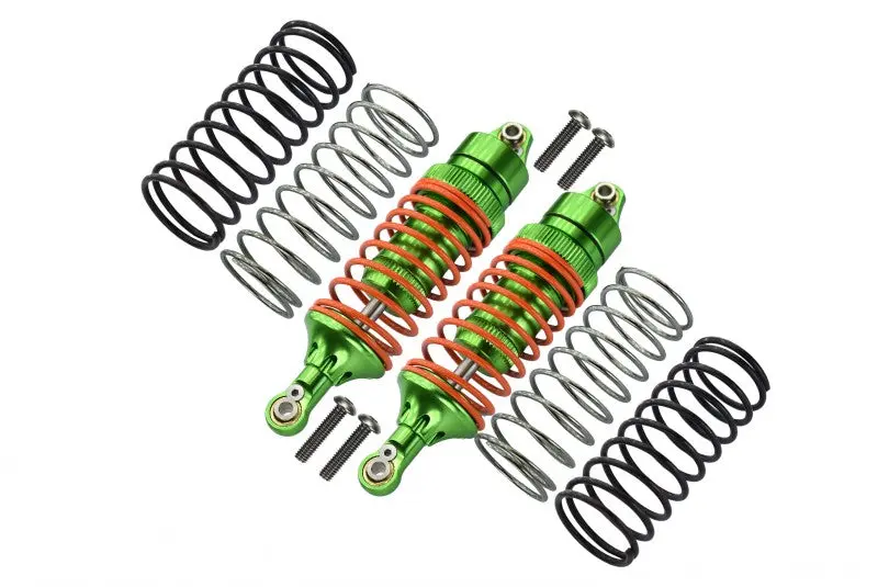Traxxas Rustler Vxl & Craniac Aluminum Front Adjustable Spring Damper With Aluminum Ball Top & Ball Ends (1.3Mm, 1.5Mm, 1.7Mm Coil Spring & 4Mm Thick Shaft) - 1Pr Set Green 1
