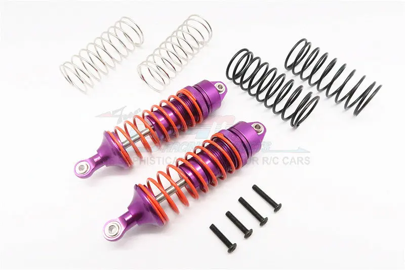 Traxxas Rustler Vxl & Craniac Aluminum Front Adjustable Spring Damper With Aluminum Ball Top & Ball Ends (1.3Mm, 1.5Mm, 1.7Mm Coil Spring & 4Mm Thick Shaft) - 1Pr Set Purple 1