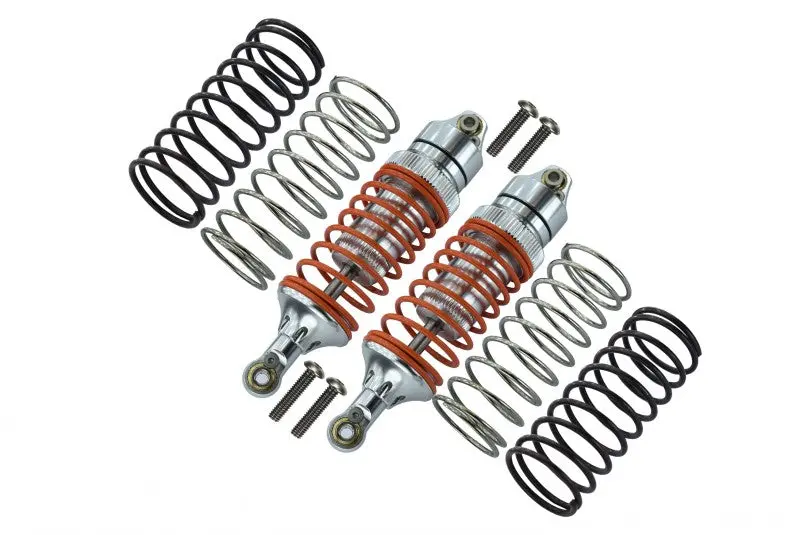 Traxxas Rustler Vxl & Craniac Aluminum Front Adjustable Spring Damper With Aluminum Ball Top & Ball Ends (1.3Mm, 1.5Mm, 1.7Mm Coil Spring & 4Mm Thick Shaft) - 1Pr Set Silver 1