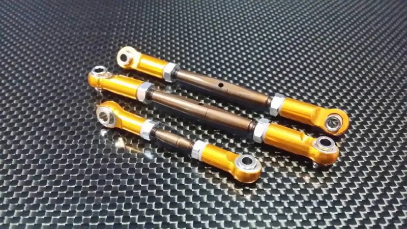 Traxxas Rustler Vxl Spring Steel Turnbuckles With Aluminum Ball Ends - 3 Pcs Set Gold 1