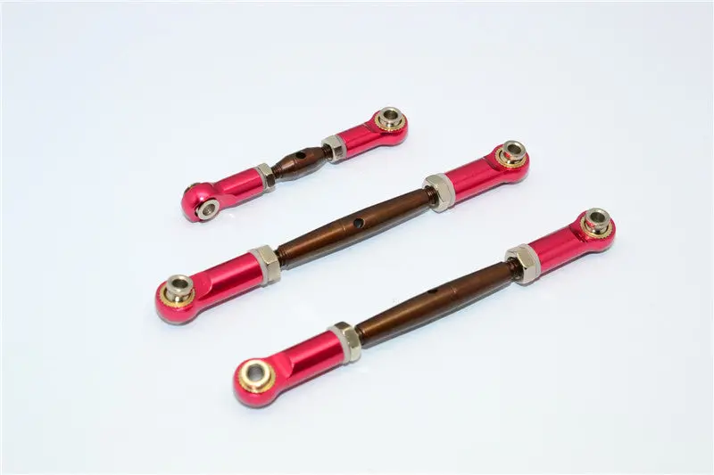 Traxxas Rustler Vxl Spring Steel Turnbuckles With Aluminum Ball Ends - 3 Pcs Set Red 1