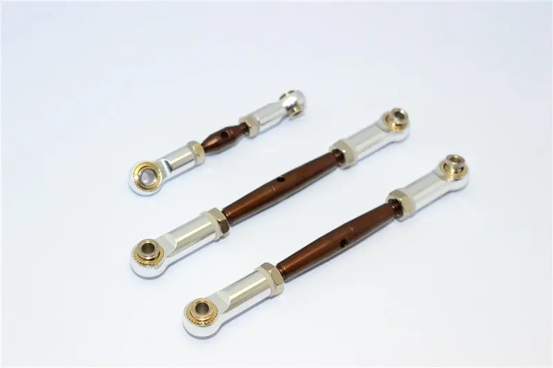 Traxxas Rustler Vxl Spring Steel Turnbuckles With Aluminum Ball Ends - 3 Pcs Set Silver 1