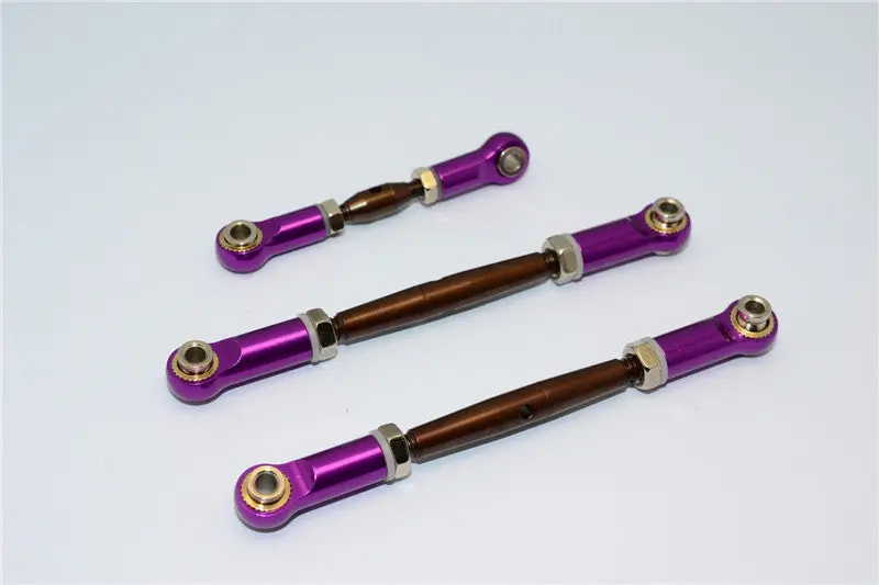 Traxxas Rustler Vxl Spring Steel Turnbuckles With Aluminum Ball Ends - 3Pcs Set Purple 1