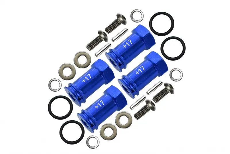Traxxas Slash 4X4 Aluminum Hex Adaptor (+17Mm) - 4 Pcs Set Blue 1