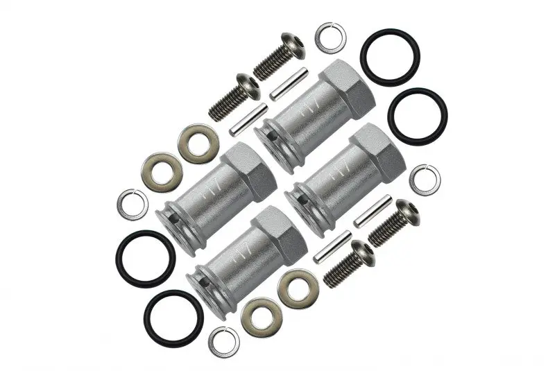 Traxxas Slash 4X4 Aluminum Hex Adaptor (+17Mm) - 4 Pcs Set Silver 1