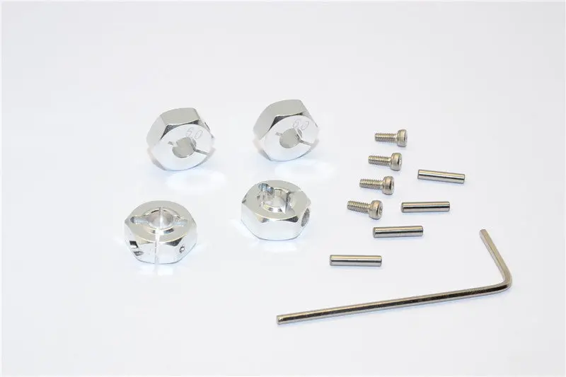 Traxxas Slash 4X4 / Craniac / Deegan 38 Fiesta Aluminum Hex Adaptor (6Mm Thick) - 4 Pcs Silver 1