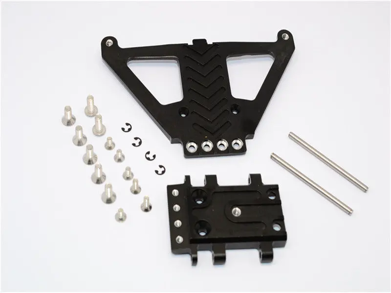 Traxxas Slash 4X4 Lcg (68086-21) / Deegan 38 Fiesta (74054-6) Aluminum Front Gear Box Protector - 1Pc Set Black 1