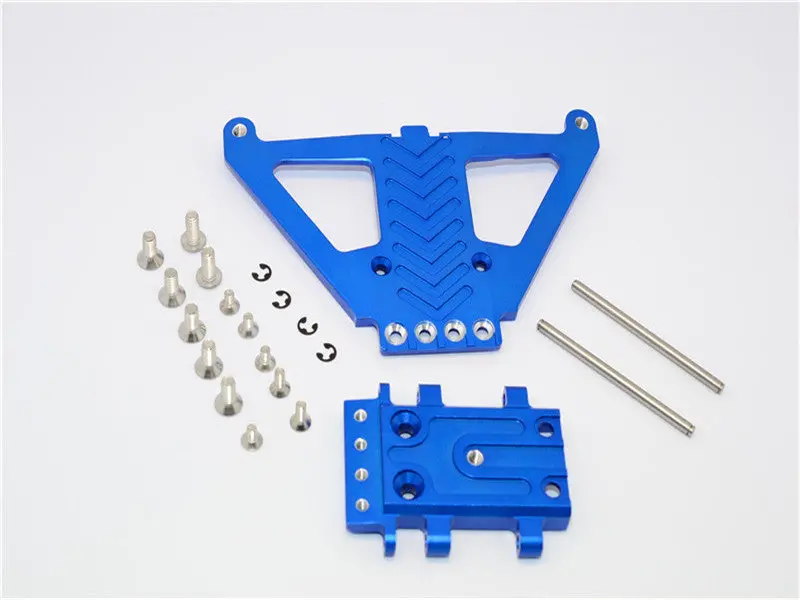 Traxxas Slash 4X4 Lcg (68086-21) / Deegan 38 Fiesta (74054-6) Aluminum Front Gear Box Protector - 1Pc Set Blue 1