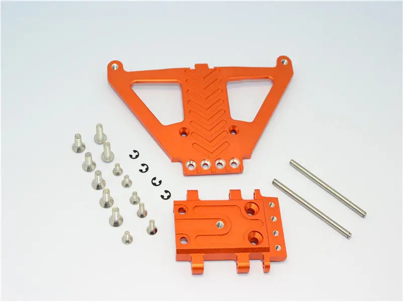 Traxxas Slash 4X4 Lcg (68086-21) / Deegan 38 Fiesta (74054-6) Aluminum Front Gear Box Protector - 1Pc Set Orange 1