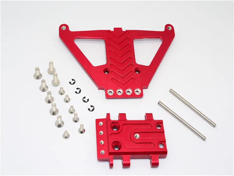 Traxxas Slash 4X4 Lcg (68086-21) / Deegan 38 Fiesta (74054-6) Aluminum Front Gear Box Protector - 1Pc Set Red 1