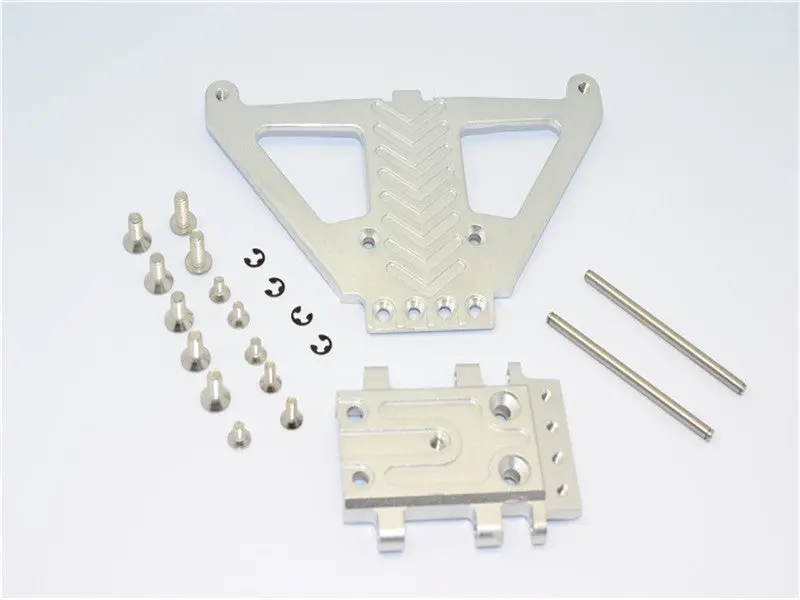 Traxxas Slash 4X4 Lcg (68086-21) / Deegan 38 Fiesta (74054-6) Aluminum Front Gear Box Protector - 1Pc Set Silver 1