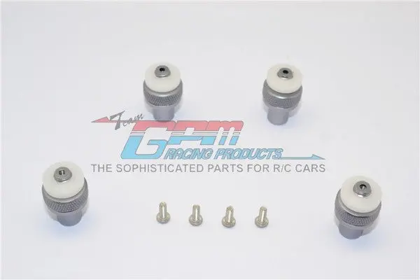Traxxas Slash 4X4 Lcg Aluminum Front+Rear Magnet Body Mount (Od15mm Magnet) - 1 Set Gray Silver 1