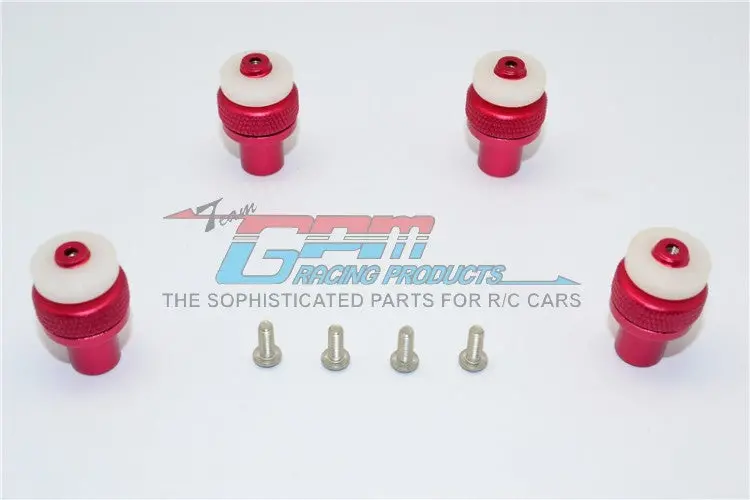 Traxxas Slash 4X4 Lcg Aluminum Front+Rear Magnet Body Mount (Od15mm Magnet) - 1 Set Red 1