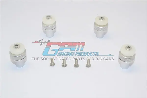 Traxxas Slash 4X4 Lcg Aluminum Front+Rear Magnet Body Mount (Od15mm Magnet) - 1 Set Silver 1