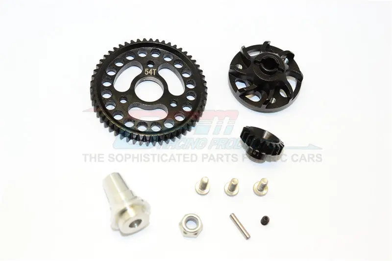 Traxxas Slash 4X4 Lcg Aluminum Gear Adapter With Steel 32 Pitch 54T Spur Gear & 19T Motor Gear - 1 Set Black 1