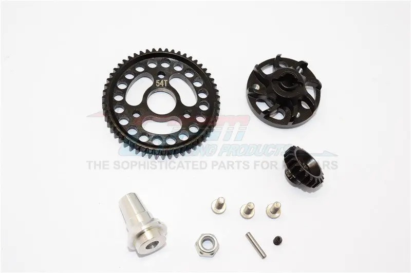 Traxxas Slash 4X4 Lcg Aluminum Gear Adapter With Steel 32 Pitch 54T Spur Gear & 20T Motor Gear - 1 Set Black 1