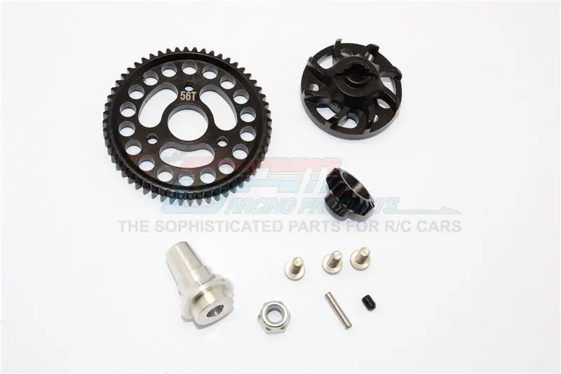 Traxxas Slash 4X4 Lcg Aluminum Gear Adapter With Steel 32 Pitch 56T Spur Gear & 17T Motor Gear - 1 Set Black 1