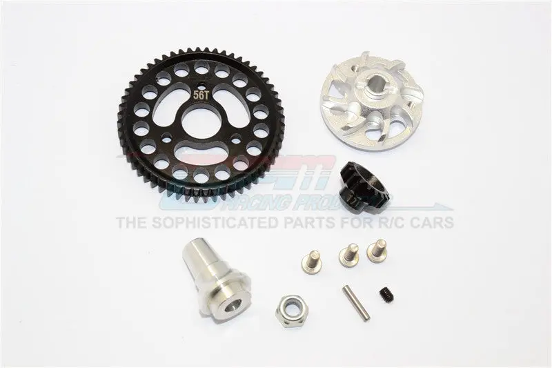 Traxxas Slash 4X4 Lcg Aluminum Gear Adapter With Steel 32 Pitch 56T Spur Gear & 17T Motor Gear - 1 Set Silver 1