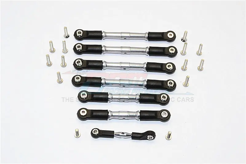 Traxxas Slash 4X4 Low-Cg Version Aluminum Completed Tie Rod - 7Pcs Set Gray Silver 1
