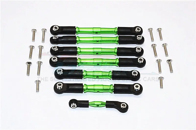 Traxxas Slash 4X4 Low-Cg Version Aluminum Completed Tie Rod - 7Pcs Set Green 1