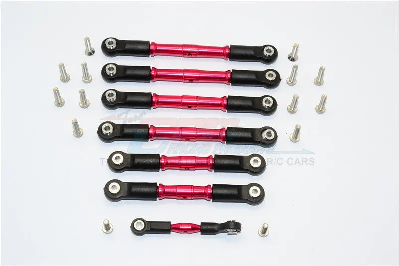 Traxxas Slash 4X4 Low-Cg Version Aluminum Completed Tie Rod - 7Pcs Set Red 1