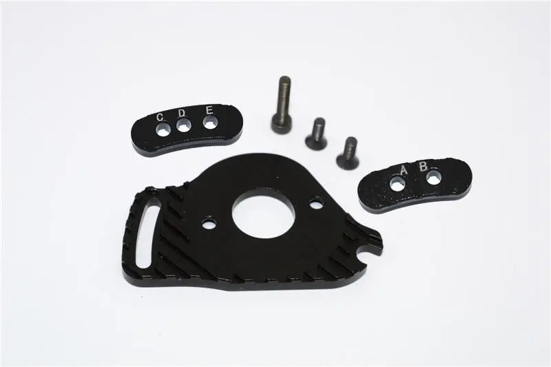 Traxxas Slash 4X4 Low-Cg Version Aluminum Fixed Gear Adapter + Motor Heatsink Mount - 6Pc Set Black 1
