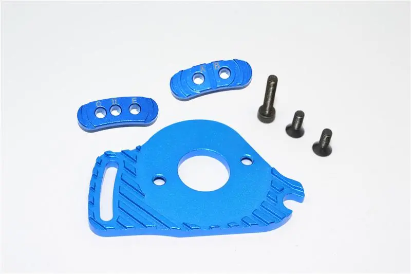 Traxxas Slash 4X4 Low-Cg Version Aluminum Fixed Gear Adapter + Motor Heatsink Mount - 6Pc Set Blue 1
