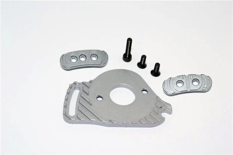 Traxxas Slash 4X4 Low-Cg Version Aluminum Fixed Gear Adapter + Motor Heatsink Mount - 6Pc Set Gray Silver 1