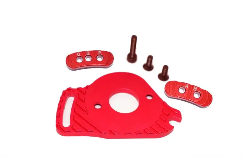 Traxxas Slash 4X4 Low-Cg Version Aluminum Fixed Gear Adapter + Motor Heatsink Mount - 6Pc Set Red 1