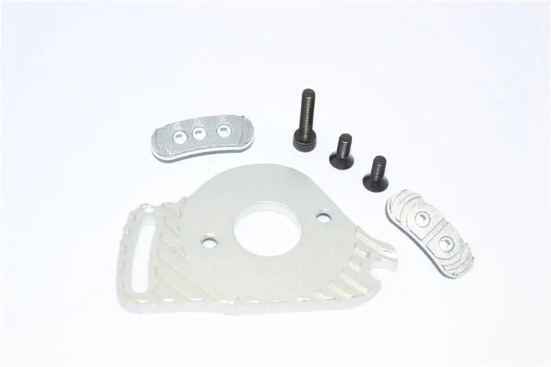 Traxxas Slash 4X4 Low-Cg Version Aluminum Fixed Gear Adapter + Motor Heatsink Mount - 6Pc Set Silver 1