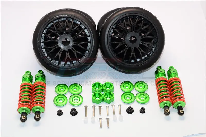 Traxxas Slash 4X4 & Slash 4X4 Lcg Aluminum Rally Racing Dampers And Tires - 4Pc Set Green 1