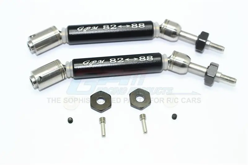 Traxxas Slash 4X4 / Slash 4X4 Lcg / Slash 2Wd F-150 Stainless Steel 304 + Aluminum Rear Cvd Drive Shaft With Steel Wheel Hex - 1Pr Set Black 1