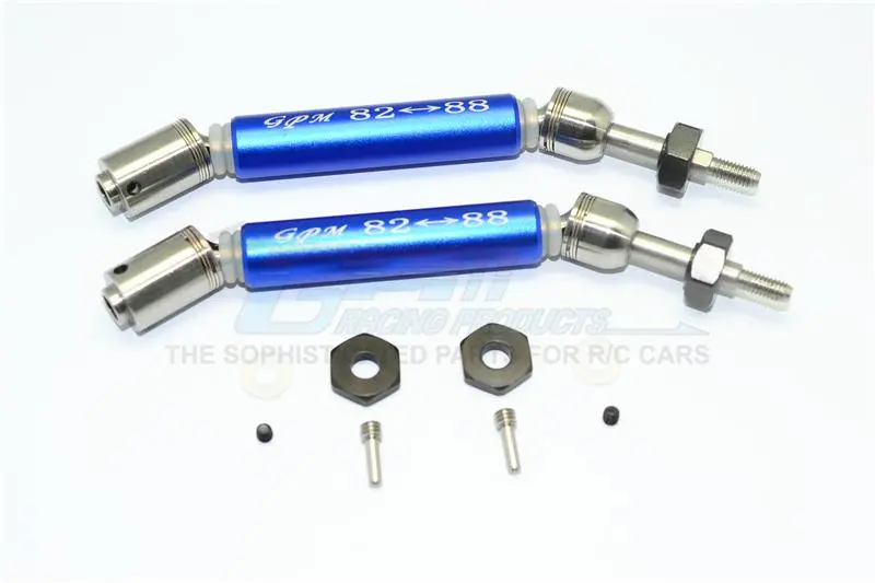 Traxxas Slash 4X4 / Slash 4X4 Lcg / Slash 2Wd F-150 Stainless Steel 304 + Aluminum Rear Cvd Drive Shaft With Steel Wheel Hex - 1Pr Set Blue 1