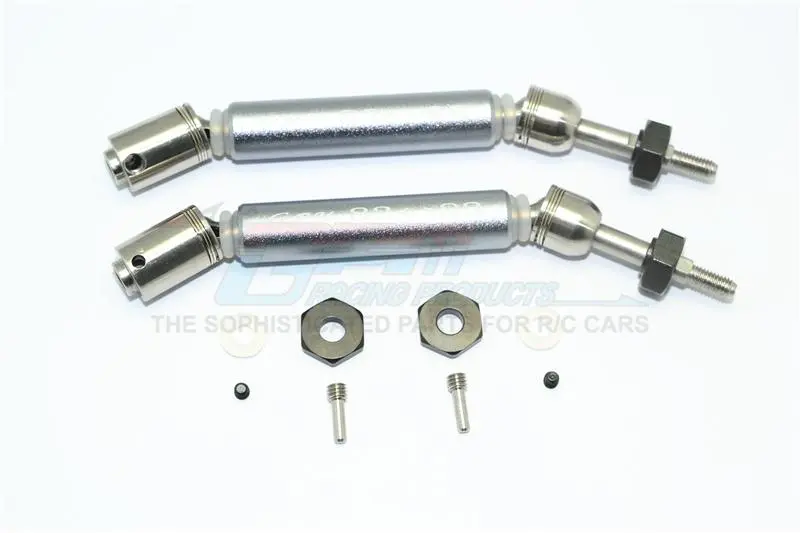 Traxxas Slash 4X4 / Slash 4X4 Lcg / Slash 2Wd F-150 Stainless Steel 304 + Aluminum Rear Cvd Drive Shaft With Steel Wheel Hex - 1Pr Set Gray Silver 1