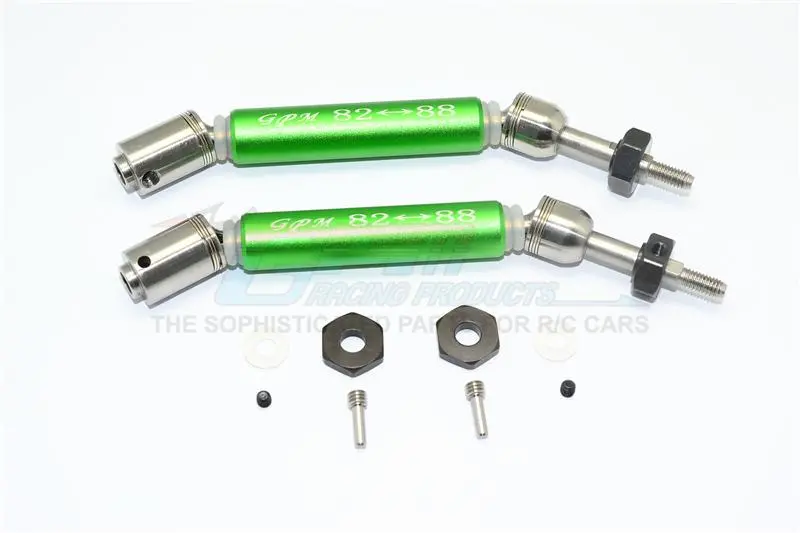 Traxxas Slash 4X4 / Slash 4X4 Lcg / Slash 2Wd F-150 Stainless Steel 304 + Aluminum Rear Cvd Drive Shaft With Steel Wheel Hex - 1Pr Set Green 1