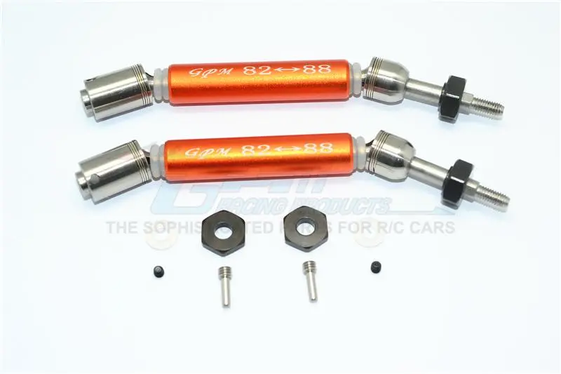 Traxxas Slash 4X4 / Slash 4X4 Lcg / Slash 2Wd F-150 Stainless Steel 304 + Aluminum Rear Cvd Drive Shaft With Steel Wheel Hex - 1Pr Set Orange 1