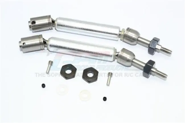 Traxxas Slash 4X4 / Slash 4X4 Lcg / Slash 2Wd F-150 Stainless Steel 304 + Aluminum Rear Cvd Drive Shaft With Steel Wheel Hex - 1Pr Set Silver 1