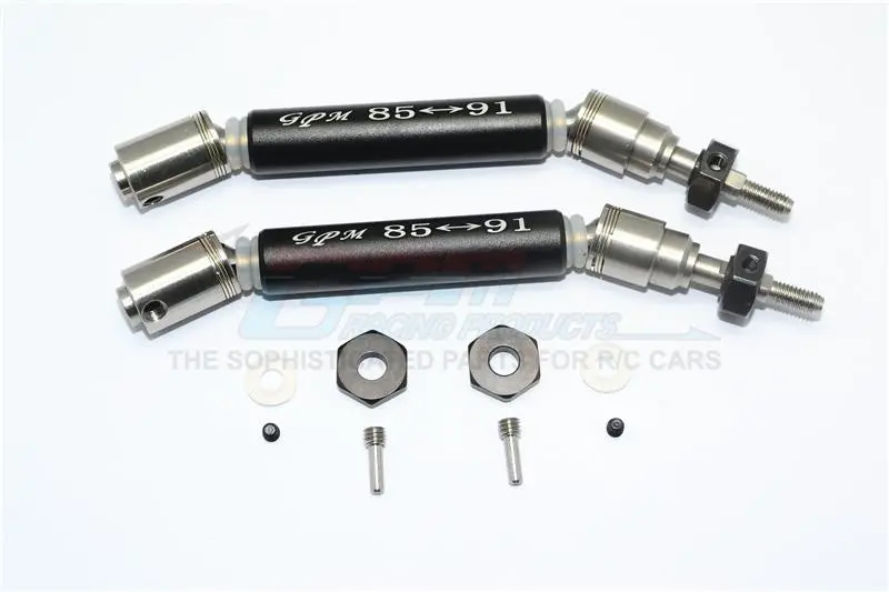 Traxxas Slash 4X4 / Slash 4X4 Lcg Stainless Steel 304 + Aluminum Front Cvd Drive Shaft With Steel Wheel Hex - 1Pr Set Black 1