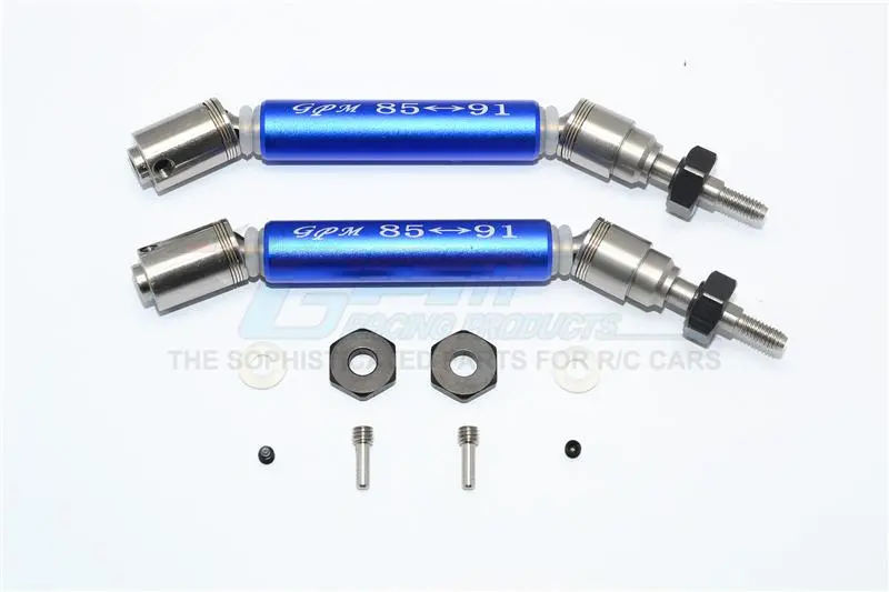 Traxxas Slash 4X4 / Slash 4X4 Lcg Stainless Steel 304 + Aluminum Front Cvd Drive Shaft With Steel Wheel Hex - 1Pr Set Blue 1