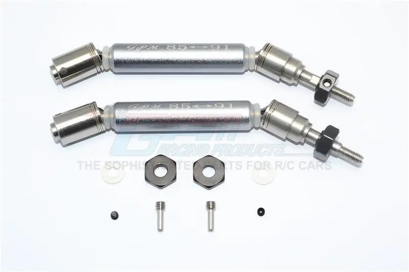 Traxxas Slash 4X4 / Slash 4X4 Lcg Stainless Steel 304 + Aluminum Front Cvd Drive Shaft With Steel Wheel Hex - 1Pr Set Gray Silver 1