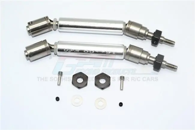 Traxxas Slash 4X4 / Slash 4X4 Lcg Stainless Steel 304 + Aluminum Front Cvd Drive Shaft With Steel Wheel Hex - 1Pr Set Silver 1