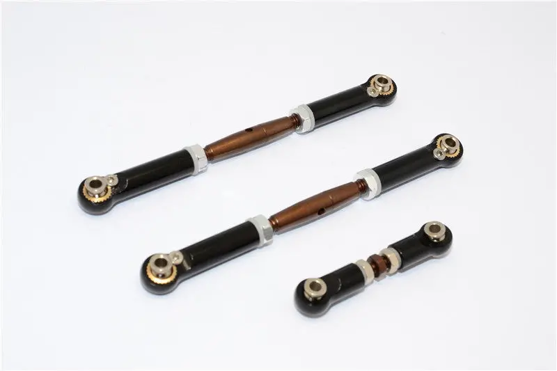Traxxas Slash 4X4 Spring Steel Turnbuckles With Aluminum Ball Ends - 3Pcs Set Black 1