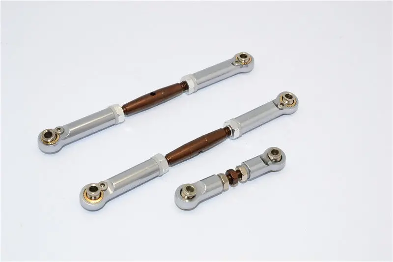 Traxxas Slash 4X4 Spring Steel Turnbuckles With Aluminum Ball Ends - 3Pcs Set Gray Silver 1