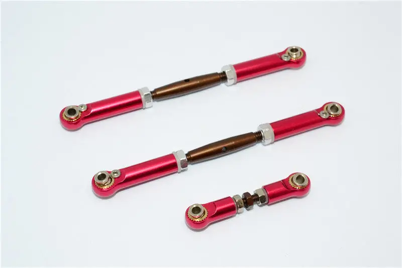 Traxxas Slash 4X4 Spring Steel Turnbuckles With Aluminum Ball Ends - 3Pcs Set Red 1