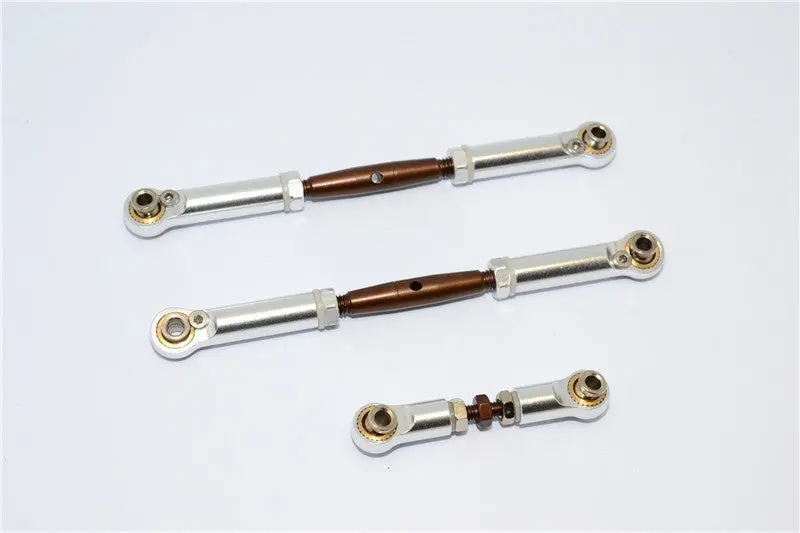 Traxxas Slash 4X4 Spring Steel Turnbuckles With Aluminum Ball Ends - 3Pcs Set Silver 1