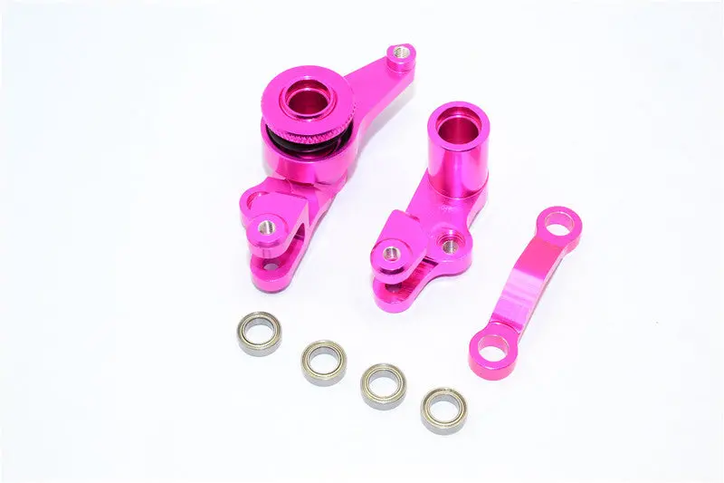 Traxxas Slash 4X4 / Stampede 4X4 / Rustler 4X4 / Hoss 4X4 Vxl / Nos Deegan 38 Aluminum Steering Assembly With Bearings - 1Set Pink 1