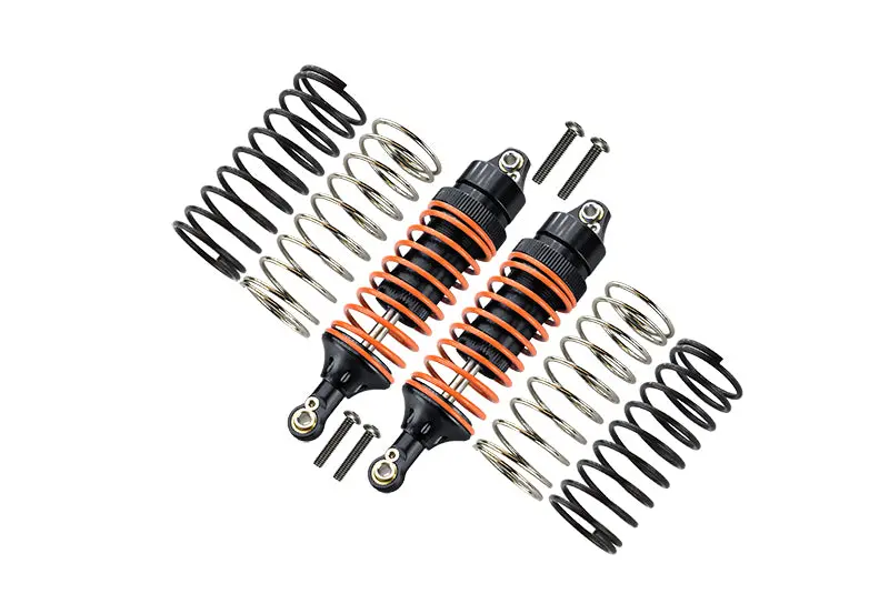 Traxxas Slash 4X4 / Stampede 4X4 Vxl / Deegan 38 Fiesta St Rally Aluminum Front Adjustable Spring Damper With Aluminum Ball Top & Ball Ends - 1Pr Set Black (1.3Mm, 1.5Mm, 1.7Mm Coil Spring & 4Mm Thick Shaft) 1