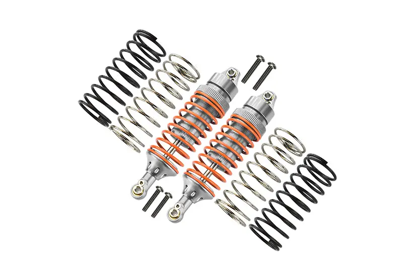 Traxxas Slash 4X4 / Stampede 4X4 Vxl / Deegan 38 Fiesta St Rally Aluminum Front Adjustable Spring Damper With Aluminum Ball Top & Ball Ends - 1Pr Set Silver (1.3Mm, 1.5Mm, 1.7Mm Coil Spring & 4Mm Thick Shaft) 1