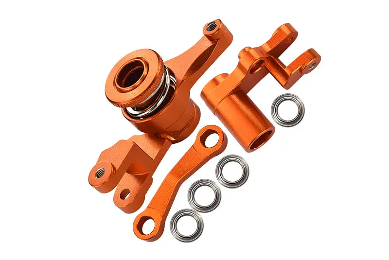 Traxxas Slash 4X4 / Stampede 4X4 Vxl / Deegan 38 Fiesta St Rally Aluminum Steering Assembly With Bearings - 1 Set Orange 1
